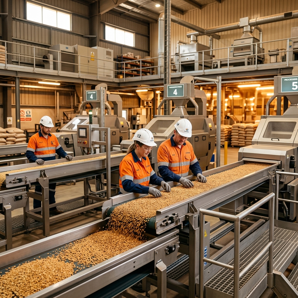 Agricultural processing facility with quality inspection